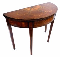 Lot 691 - Mid 19th century fold-over tea table.