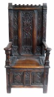 Lot 712 - 19th century box chair settle.
