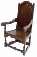 Lot 715 - 17th century open arm chair.