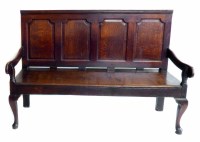 Lot 718 - Late 18th century oak settle.