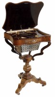 Lot 724 - 19th century sewing table.