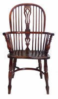 Lot 743 - 19th century Windsor high back chair.