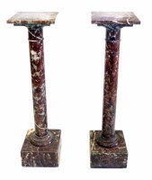 Lot 744 - Pair of marble columns.