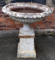 Lot 746 - Late 19th century cast iron urn.