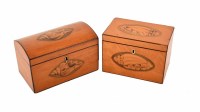 Lot 7 - Two early 19th century satinwood veneered tea-caddies