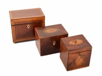 Lot 9 - Three early 19th century mahogany tea-caddies