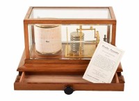 Lot 11 - Edwardian mahogany barograph by Lennie of Edinburgh