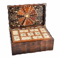 Lot 21 - Indian coromandel wood spice box.