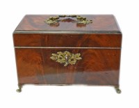 Lot 26 - George III mahogany tea caddy, with ebony edging