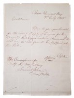 Lot 45 - Sir Richard Strachan signed letter, dated 3rd