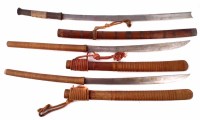 Lot 62 - Two Burmese Dha/Dao and a Kachin Dha Sword