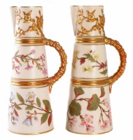 Lot 105 - Pair of Royal Worcester ewers.