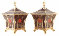 Lot 110 - A pair of Caverswall Romany lidded containers by