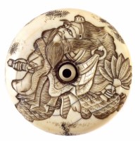 Lot 175 - 19th century Japanese ivory Manju Netsuke
