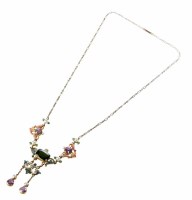 Lot 193 - A late 19th century enamel and vari gem necklace, in the manner of Giuliano