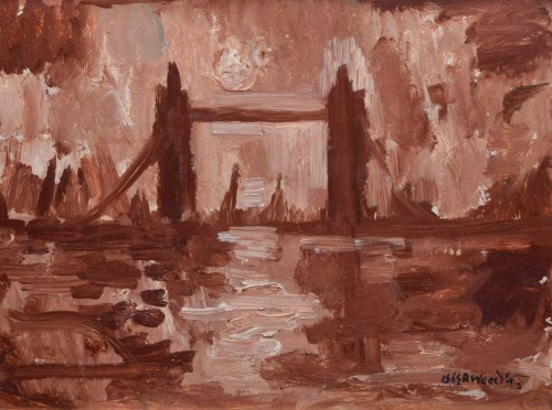 Lot 247 - J.L. Isherwood, Nocturne, Tower Bridge, oil.