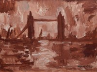 Lot 247 - J.L. Isherwood, Nocturne, Tower Bridge, oil.