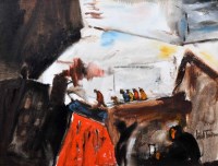 Lot 257 - William Turner, The Lamplighter, oil.