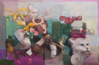 Lot 258 - Bohuslav Barlow, Menagerie, oil on canvas.