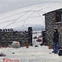 Lot 291 - James Downie, Sheltering with Friends, oil.