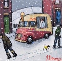 Lot 292 - James Downie, The Ice Cream Van, oil.