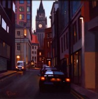 Lot 308 - Michael Ashcroft, Town Hall, Manchester, oil.