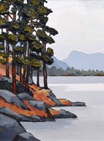 Lot 319 - David Barnes, Llyn Geirionydd, oil.