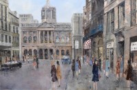 Lot 320 - Sheila Turner, Liverpool Town Hall, oil.
