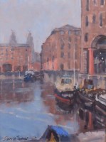 Lot 321 - Sheila Turner, The Albert Dock, Liverpool, oil.