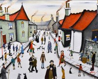 Lot 331 - John Hanley, That Rozza's About Again, oil.