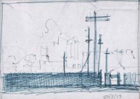 Lot 341 - Trevor Grimshaw, Poles and Signals, pen and ink.