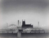 Lot 343 - Trevor Grimshaw, Church, graphite.