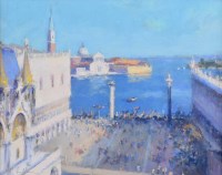 Lot 348 - Bob Richardson, The Piazzetta San Marco, Venice, pastel.