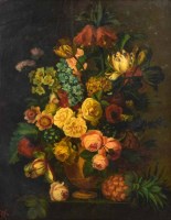 Lot 370 - Dutch School, 19th/20th century, Floral still life, oil.