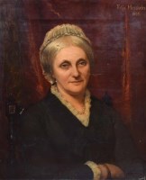 Lot 377 - Felix Moscheles, Portrait of a seated lady, oil.