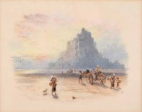 Lot 382 - Myles Birket Foster, Low Tide, Mont St. Michel, watercolour.