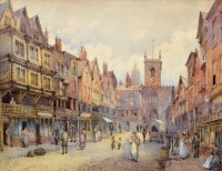 Lot 383 - Charles Rousse, Bridge Street, Chester, watercolour.