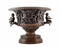 Lot 392 - A 19th century bronze two-handled vase