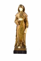 Lot 393 - A bronze and ivory statuette of a nun by Montini.