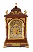 Lot 395 - A 19th century gothic bracket clock with bracket.