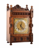 Lot 402 - A 19th century oak bracket clock