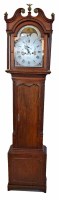 Lot 414 - A 19th century oak longcase clock