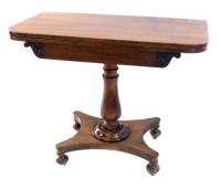 Lot 463 - William IV mahogany fold-over tea table
