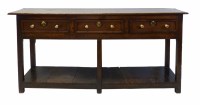 Lot 474 - Late 17th century oak dresser base.