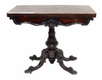 Lot 478 - Victorian fold-over card table.