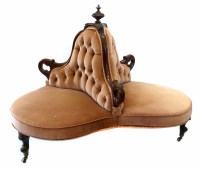 Lot 491 - Victorian walnut framed three seat conversation piece