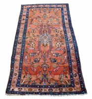 Lot 494 - Persian madda and colbalt blue ground wool and cotton rug