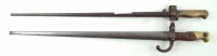 Lot 57 - French Gras rifle 1874 bayonet and scabbard, and a Gras bayonet and scabbard.
