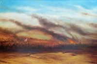 Lot 113 - P.Hollis 20th century - battle scene, oil on