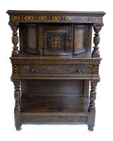 Lot 369 - 20th century Jacobean design side cabinet.